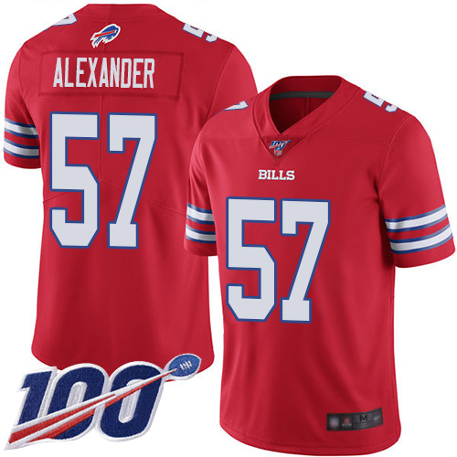 Men Buffalo Bills #57 Lorenzo Alexander Limited Red Rush Vapor Untouchable 100th Season NFL Jersey